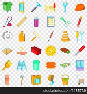 Home repair icons set. Cartoon style of 36 home repair vector icons for web for any design. Home repair icons set, cartoon style