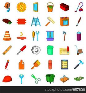 Home repair icons set. Cartoon style of 36 home repair vector icons for web isolated on white background. Home repair icons set, cartoon style