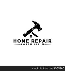 home repair vector logo template in trendy flat style