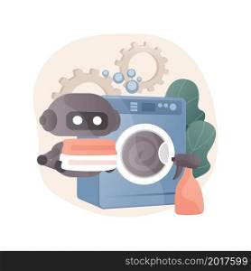 Home robot technology abstract concept vector illustration. Service robotics, real life robots, personal domestic helper, automotive household chores, human effort replacement abstract metaphor.. Home robot technology abstract concept vector illustration.