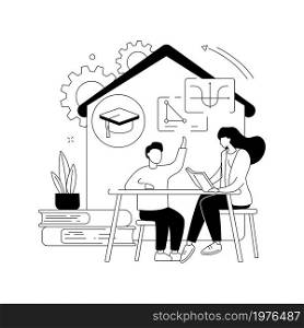 Home-school your kids abstract concept vector illustration. Distance learning, remote home education, structured school program, parents help kids study during quarantine abstract metaphor.. Home-school your kids abstract concept vector illustration.