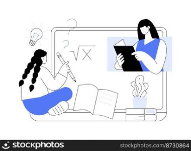 Home-school your kids abstract concept vector illustration. Distance learning, remote home education, structured school program, parents help kids study during quarantine abstract metaphor.. Home-school your kids abstract concept vector illustration.