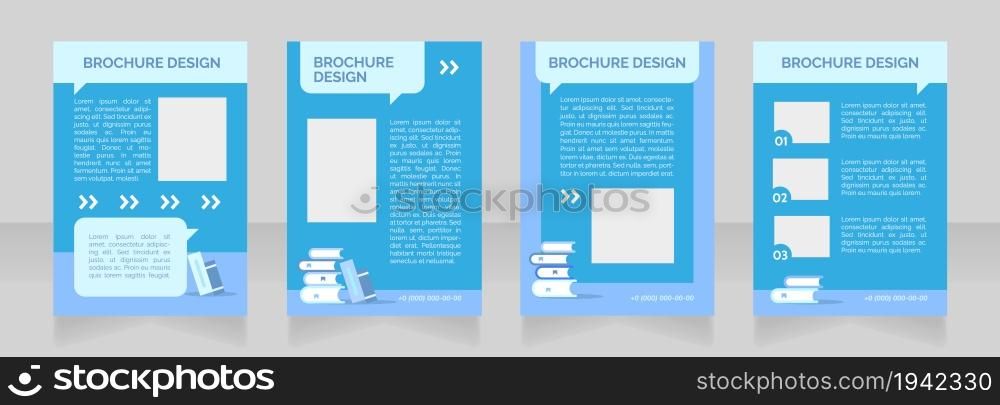 Home schooling program blank brochure layout design. Online courses. Vertical poster template set with empty copy space for text. Premade corporate reports collection. Editable flyer paper pages. Home schooling program blank brochure layout design