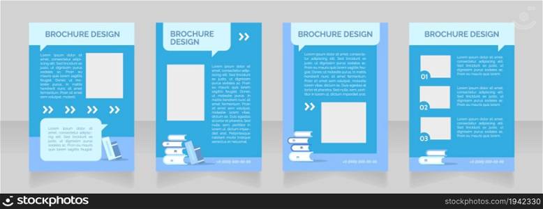 Home schooling program blank brochure layout design. Online courses. Vertical poster template set with empty copy space for text. Premade corporate reports collection. Editable flyer paper pages. Home schooling program blank brochure layout design