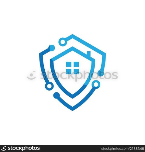 Home Security technology logo vector design