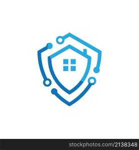 Home Security technology logo vector design