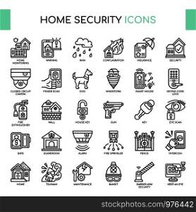 Home Security , Thin Line and Pixel Perfect Icons