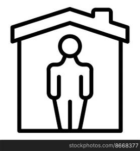 Home self isolation icon outline vector. Coronavirus work. Virus house. Home self isolation icon outline vector. Coronavirus work