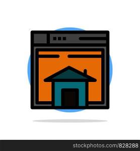 Home, Sell, Web, Layout, Page, Website Abstract Circle Background Flat color Icon