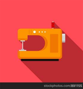 Home sew machine icon. Flat illustration of home sew machine vector icon for web design. Home sew machine icon, flat style