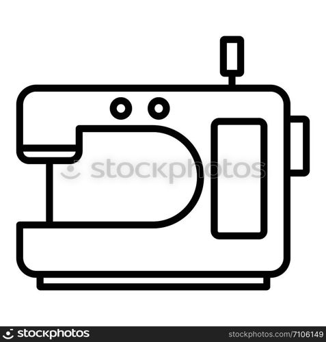 Home sew machine icon. Outline home sew machine vector icon for web design isolated on white background. Home sew machine icon, outline style