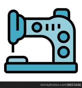 Home sewing machine icon outline vector. Art workshop. Creative fabric color flat. Home sewing machine icon vector flat