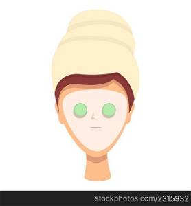 Home skincare mask icon cartoon vector. Face skin. Anti aging cosmetic. Home skincare mask icon cartoon vector. Face skin