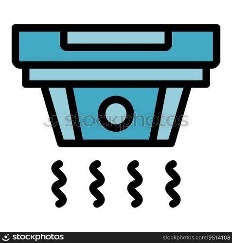 Home smoke detector icon outline vector. Fire alarm. Control system color flat. Home smoke detector icon vector flat