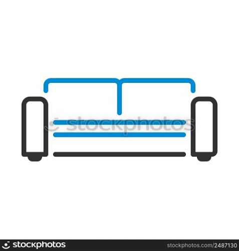 Home Sofa Icon. Editable Bold Outline With Color Fill Design. Vector Illustration.
