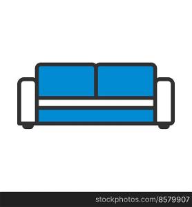 Home Sofa Icon. Editable Bold Outline With Color Fill Design. Vector Illustration.