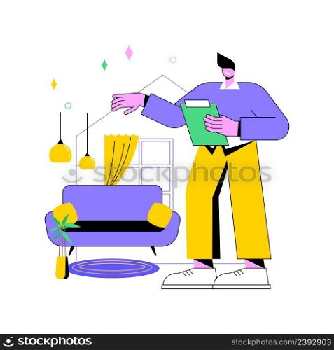 Home staging abstract concept vector illustration. Hiring home stager, staging company, preparing private residence for sale, improving a propertys appeal, real estate business abstract metaphor.. Home staging abstract concept vector illustration.