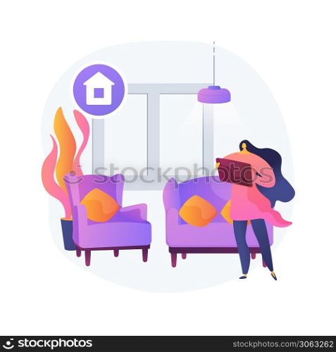 Home staging abstract concept vector illustration. Hiring home stager, staging company, preparing private residence for sale, improving a property&rsquo;s appeal, real estate business abstract metaphor.. Home staging abstract concept vector illustration.