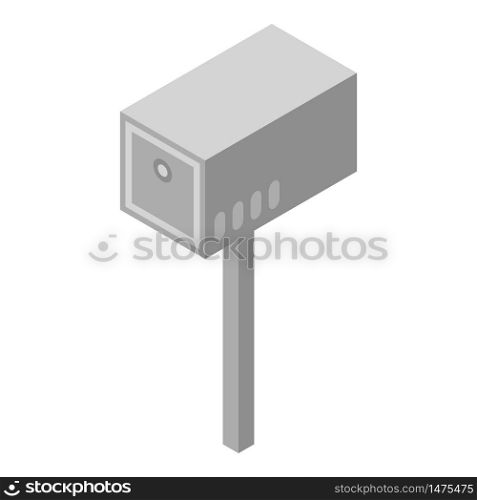 Home steel mailbox icon. Isometric of home steel mailbox vector icon for web design isolated on white background. Home steel mailbox icon, isometric style