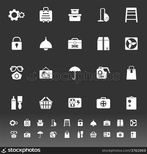 Home storage icons on gray background, stock vector