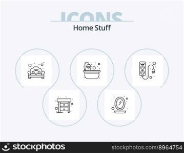 Home Stuff Line Icon Pack 5 Icon Design. dust. drink. couch. tea. coffee