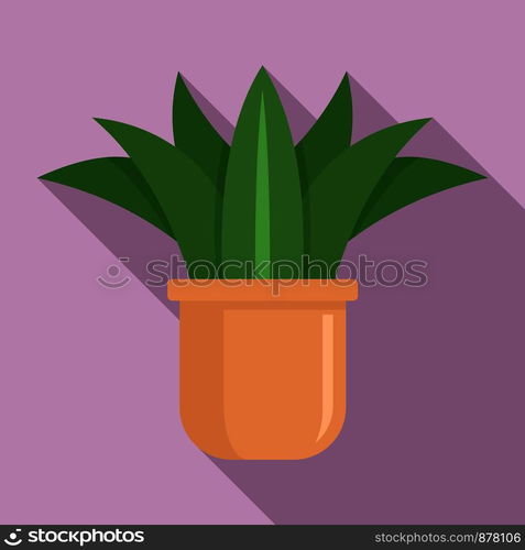 Home succulent icon. Flat illustration of home succulent vector icon for web design. Home succulent icon, flat style