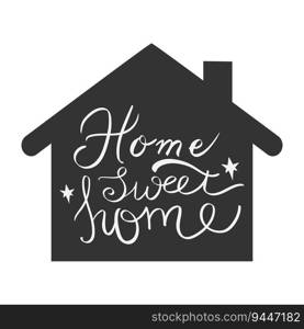 Home sweet home"e lettering. Handwriting. Calligraphy inspired. Simple lettering for print, planner, journal. Vector art