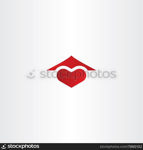 home sweet home logo heart and house roof icon design