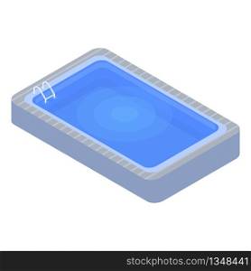 Home swimming pool icon. Isometric of home swimming pool vector icon for web design isolated on white background. Home swimming pool icon, isometric style