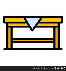 Home table icon. Outline home table vector icon color flat isolated. Home table icon color outline vector