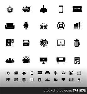 Home theater icons on white background, stock vector