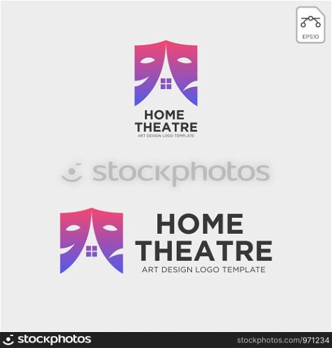 home theater mask actor logo template vector icon element - vector. home theater mask actor logo template vector icon element