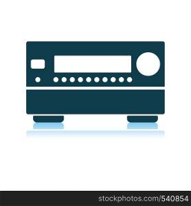 Home Theater Receiver Icon. Shadow Reflection Design. Vector Illustration.