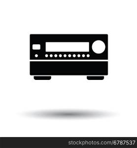 Home theater receiver icon. White background with shadow design. Vector illustration.