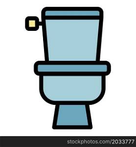 Home toilet icon. Outline home toilet vector icon color flat isolated. Home toilet icon color outline vector