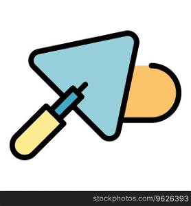 Home trowel icon outline vector. Construction tool. Hammer holding color flat. Home trowel icon vector flat