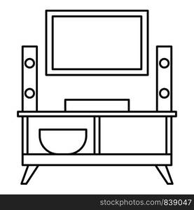 Home tv system icon. Outline illustration of home tv system vector icon for web design isolated on white background. Home tv system icon, outline style