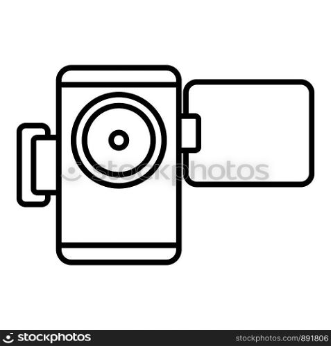 Home video camera icon. Outline home video camera vector icon for web design isolated on white background. Home video camera icon, outline style