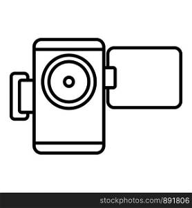 Home video camera icon. Outline home video camera vector icon for web design isolated on white background. Home video camera icon, outline style