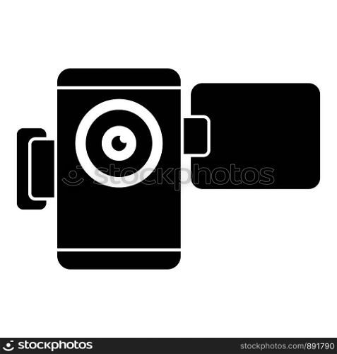 Home video camera icon. Simple illustration of home video camera vector icon for web design isolated on white background. Home video camera icon, simple style