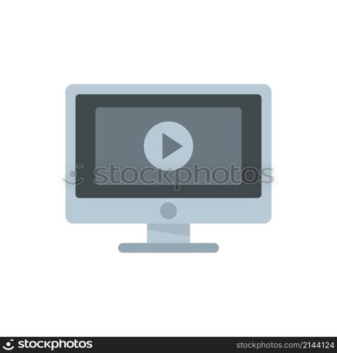 Home video monitor icon. Flat illustration of home video monitor vector icon isolated on white background. Home video monitor icon flat isolated vector