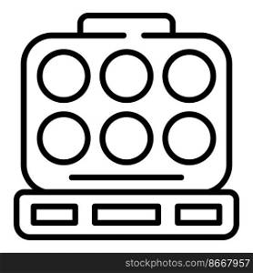 Home waffle maker icon outline vector. Belgian machine. Baking appliance. Home waffle maker icon outline vector. Belgian machine