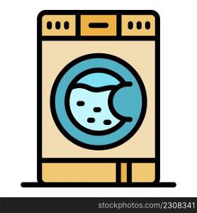 Home washing machine icon. Outline home washing machine vector icon color flat isolated. Home washing machine icon color outline vector