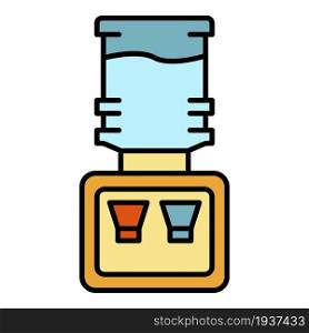 Home water cooler icon. Outline home water cooler vector icon color flat isolated. Home water cooler icon color outline vector