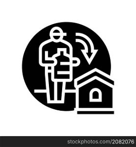 home water delivering glyph icon vector. home water delivering sign. isolated contour symbol black illustration. home water delivering glyph icon vector illustration