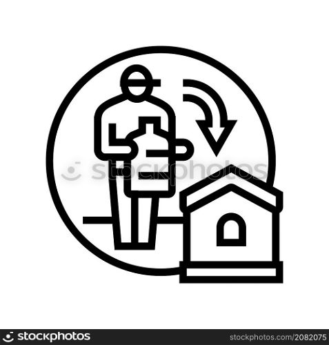 home water delivering line icon vector. home water delivering sign. isolated contour symbol black illustration. home water delivering line icon vector illustration