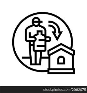 home water delivering line icon vector. home water delivering sign. isolated contour symbol black illustration. home water delivering line icon vector illustration