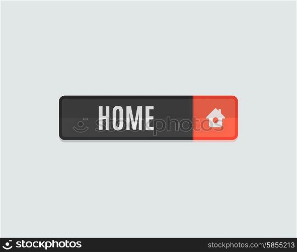 Home web button. Modern flat design, paper graphic, website icon and design element