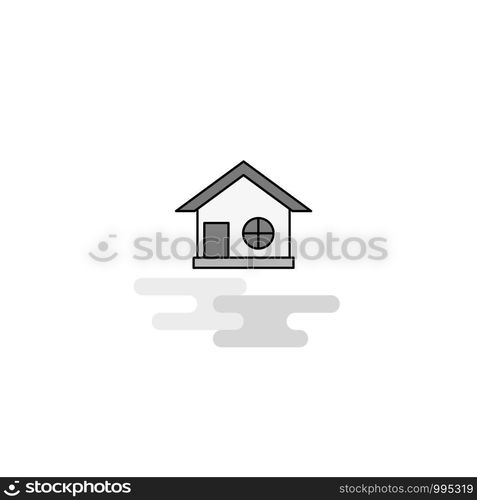 Home Web Icon. Flat Line Filled Gray Icon Vector