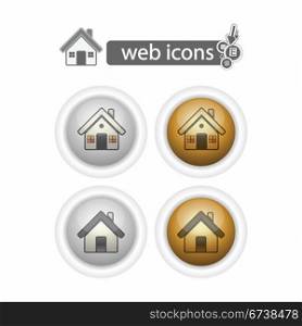 Home, web icons, isolated on white . | Vector illustration.